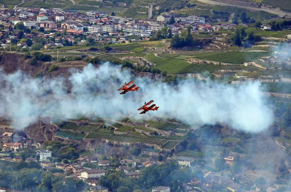 Sion Zwitserland September 2017 Breitling Jet Team Breitling Air Show — Stockfoto