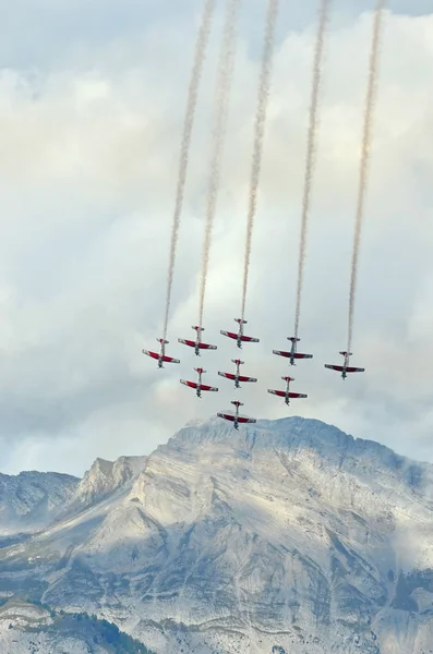 Sion Svizzera Settembre 2017 Breitling Jet Team Breitling Air Show — Foto Stock