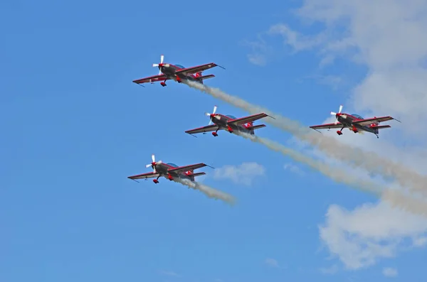 Сьйон Швейцарія Вересня 2017 Breitling Jet Команди Breitling Авіашоу — стокове фото