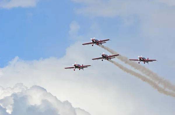 Сьйон Швейцарія Вересня 2017 Breitling Jet Команди Breitling Авіашоу — стокове фото