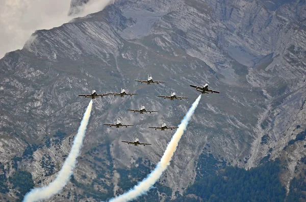 Sion Zwitserland September 2017 Breitling Jet Team Breitling Air Show — Stockfoto