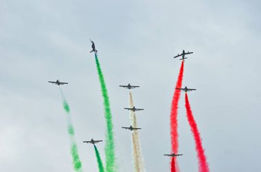 Sion, İsviçre - 15 Eylül 2017: Breitling Jet takım Breitling hava gösterisi