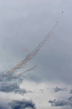 Sion, İsviçre - 15 Eylül 2017: Breitling Jet takım Breitling hava gösterisi