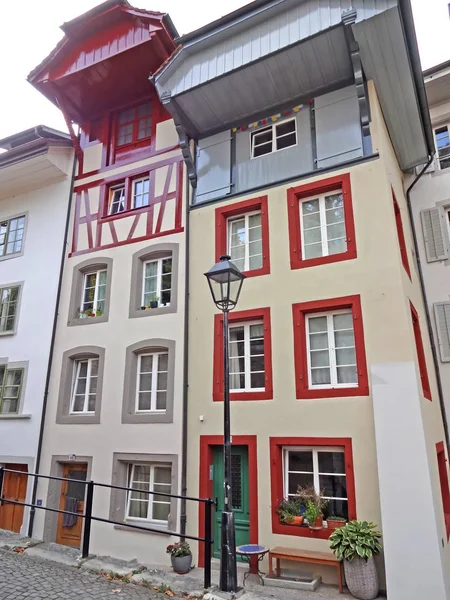 Façade Vieille Ville Aarau Suisse — Photo