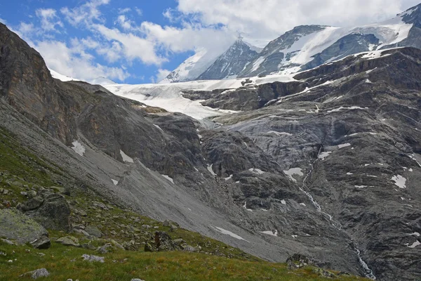 Glacier Brunegg Sous Weisshorn Dans Les Alpes Suisses Sud — Photo