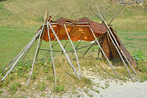 Reconstrucción Del Marco Refugio Europeo Edad Hielo —  Fotos de Stock