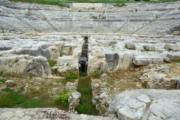 Het Oude Griekse Theater Syracuse Sicilië Daterend Van 2500 Jaar — Stockfoto