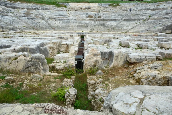 Antigo Teatro Grego Siracusa Sicília Remonta 500 Anos Dos Maiores — Fotografia de Stock