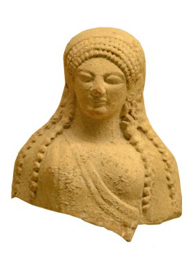 Yeraltı ve Doğa Tanrıçası Persephone, nam-ı diğer Bakire Kore. M.Ö. 400lerden kalma antik Yunan çömlek heykelciği