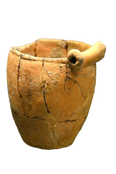Tazón Edad Piedra Antigua Hace 000 Años Con Una Manija — Foto de Stock