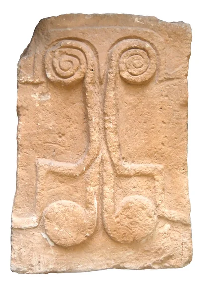 男性と女性を象徴する若い青銅器時代 約5000歳 の石の彫刻 シチリア島出身 — ストック写真