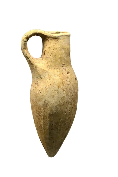 一个中青铜时代的单手握安波拉 标准的两个处理版本的变体 用于储存和运输液体 大约3500年的历史在西西里发现的 — 图库照片