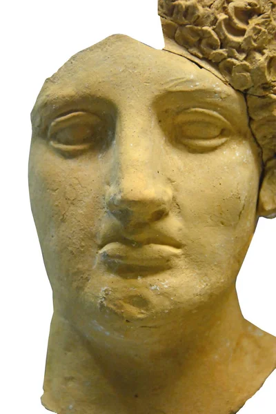 Grand Buste Grec Antique Argile Déesse Déméter Daté Environ 400 — Photo