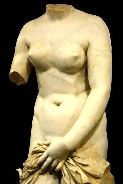 Antigua Estatua Romana Venus Pudica Mármol Grano Fino Cubriéndose — Foto de Stock
