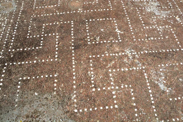 Antiguo Piso Terrazo Griego Con Virutas Mármol Mosaico Cruz Aniterlocking — Foto de Stock