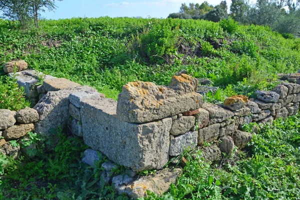 부분적으로 발굴되지 시칠리아섬의 그리스 메가라 브라에 대부분의 도시가 — 스톡 사진