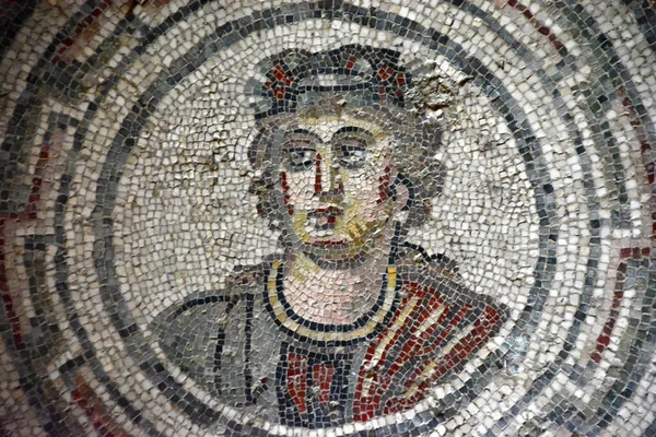 Antigo Mosaico Romano Retrato Nobre Villa Romana Del Casale Unesco — Fotografia de Stock