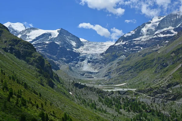 Bischorn Links Turtmann Gletsjer Aan Het Hoofd Van Het Turtmann — Stockfoto
