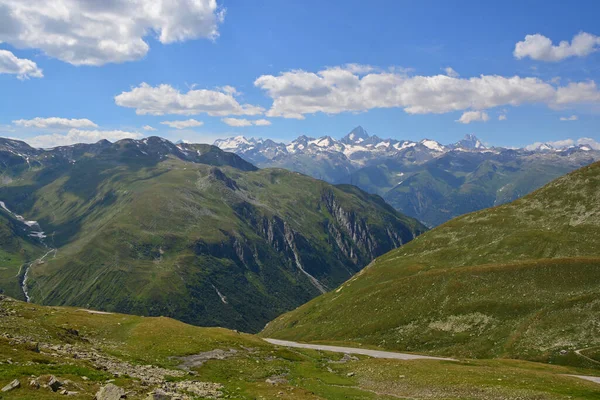 Panorama Des Alpes Bernoises Depuis Col Nufenen Dans Sud Suisse — Photo