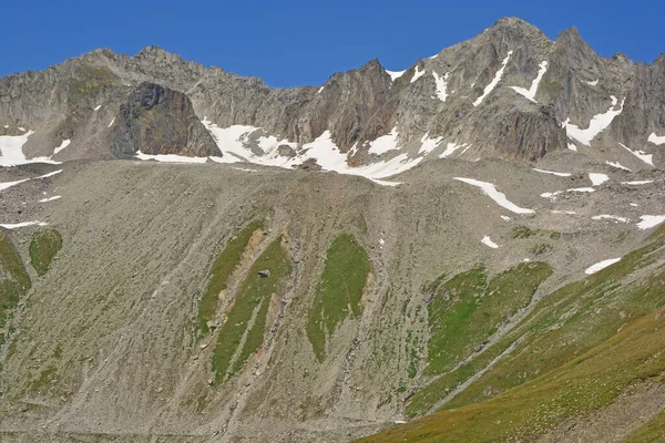 Mittaghorn Izquierda Punta Gallina Derecha Los Alpes Suizos Meridionales Vistos — Foto de Stock
