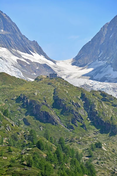 Alto Passo Lotschenlucke Nos Alpes Suíços Que Ligam Vale Lotschtal — Fotografia de Stock