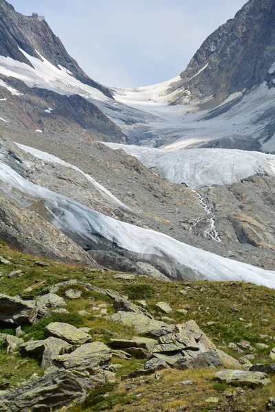 Paso Lotschenlucke Con Cabaña Hollandia Por Encima Los Alpes Berneses — Foto de Stock