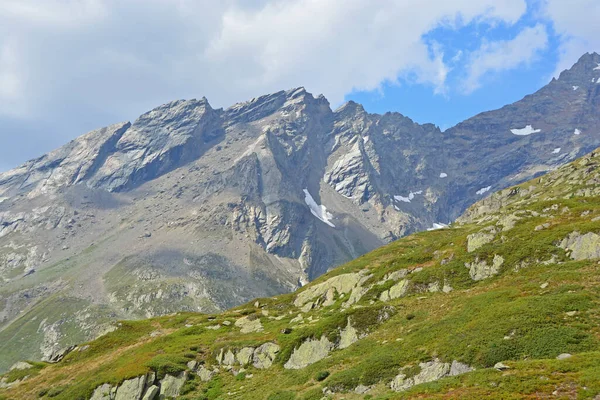 Kilátás Lotschtal Völgyben Bernese Alpokban Svájc Vad Táj Ideális Túrázás — Stock Fotó