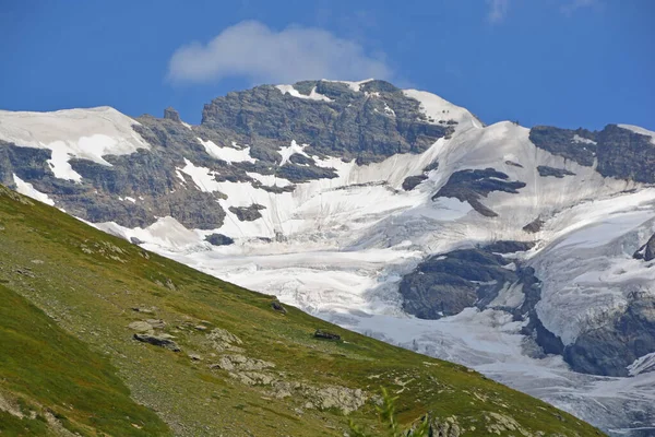 Lotschtal Breithorn Los Alpes Berneses Suizos Con Sus Amplios Glaciares — Foto de Stock
