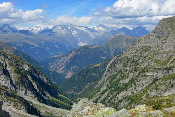 Los Alpes Berneses Vistos Desde Frontera Suizo Italiana Paso Chriegal — Foto de Stock