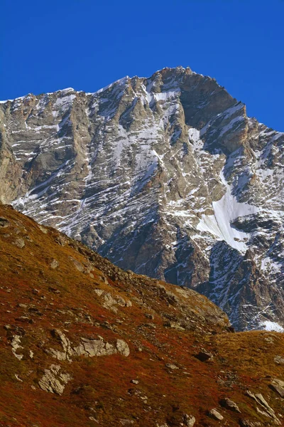 Cumbre Del Weisshorn Uno Los Picos Más Altos Europa Los —  Fotos de Stock