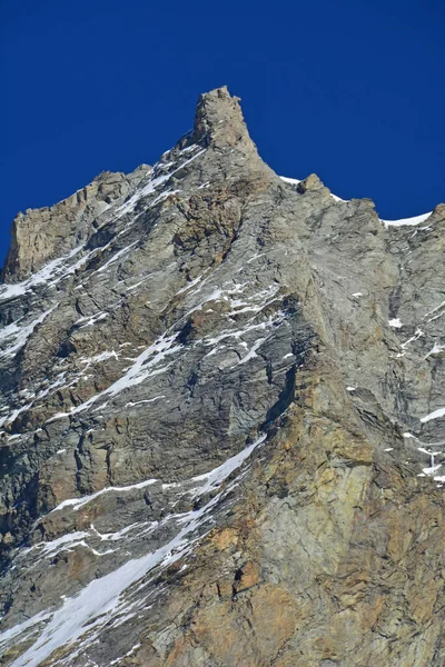 Grande Gendarme Drodze Weisshorn Szczyt 4000 Sam Sobie Val Anniviers — Zdjęcie stockowe