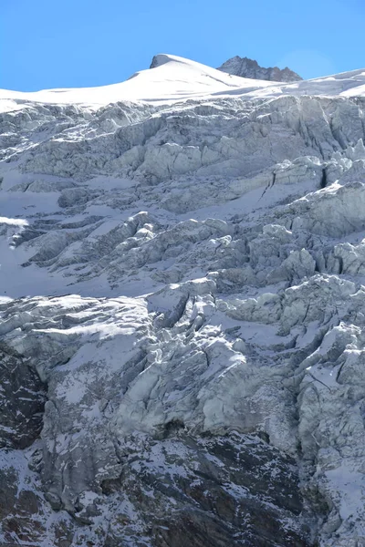 Ledový Pád Moiry Glacier Val Anniviers Jižních Švýcarských Alpách Nad — Stock fotografie