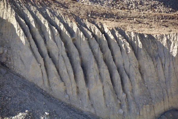 Canales Erosión Morrena Latteral Borde Glaciar Retroceso —  Fotos de Stock