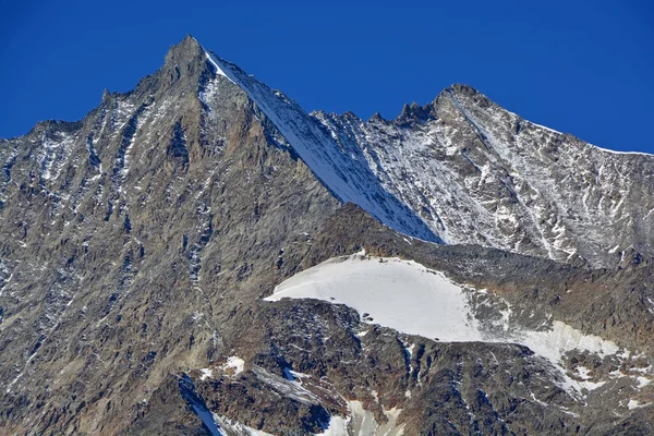 Lenzspitze Links Nadelhorn Deel Van Mischabel Groep Zwitserse Alpen Boven — Stockfoto