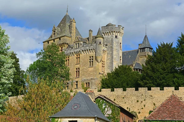 Fransa Daki Dordogne Nehri Ndeki Montfort Şatosu — Stok fotoğraf