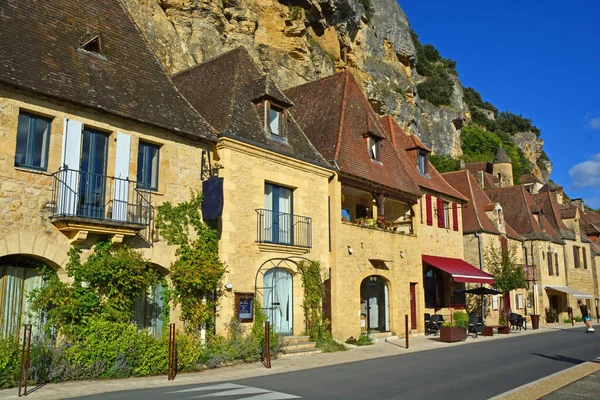Medieval Houses Roque Gageac Cliff One France Most Beautiful Villages — Stock Photo, Image