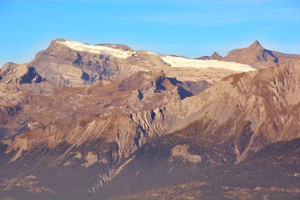Glaciar Diablerets Verão Inverno Uma Área Esqui Alta Altitude Nos — Fotografia de Stock