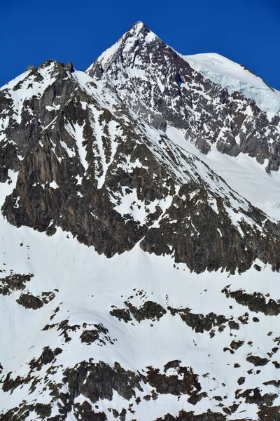 Poderoso Aletschhorn Nos Alpes Berneses Suíça Uma Região Protegida Pela — Fotografia de Stock