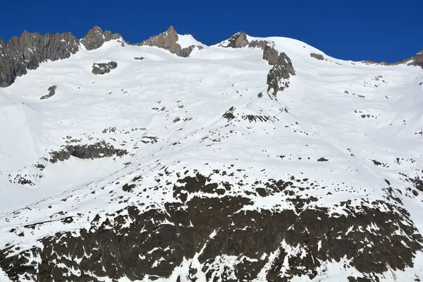 Schinhorn Visto Sul Nos Alpes Berneses Acima Glaciar Aletsch Suíça — Fotografia de Stock