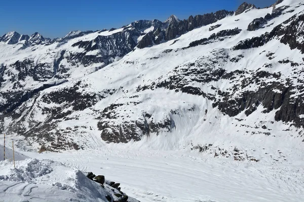 Breithorn Dessus Glacier Aletsch Dans Les Alpes Bernoises Suisse — Photo