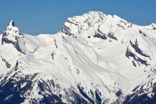 Petit Vänster Och Grand Höger Muverans Bernese Alperna Södra Schweiz — Stockfoto