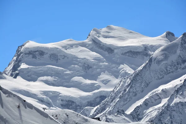 Cumbre Cubierta Hielo Del Gran Combate Los Alpes Suizos Meridionales — Foto de Stock