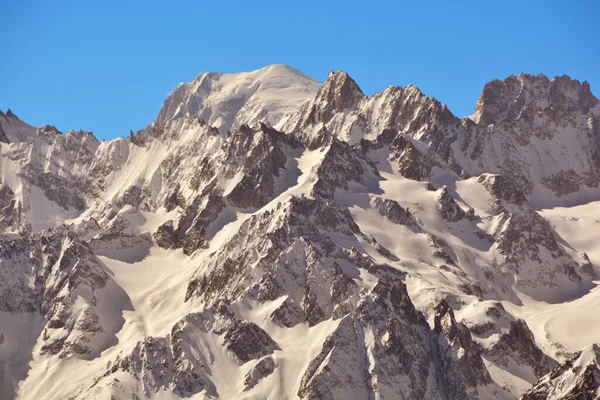 Mont Blanc Grandes Jursasses Gezien Vanuit Zwitserland Het Voorjaar — Stockfoto