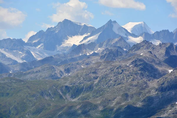 Galmihorn Gauche Wannenhorn Droite Dans Les Alpes Bernoises Suisse — Photo