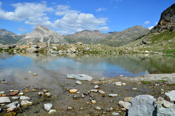 Piz Lagalb Sobre Paso Bernina Sur Moritz Con Lago Arlas — Foto de Stock