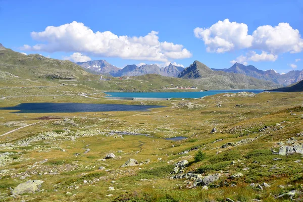 Bernina Pass Söder Moritz Sydöstra Schweiz Där Unesco Listat Järnvägen — Stockfoto