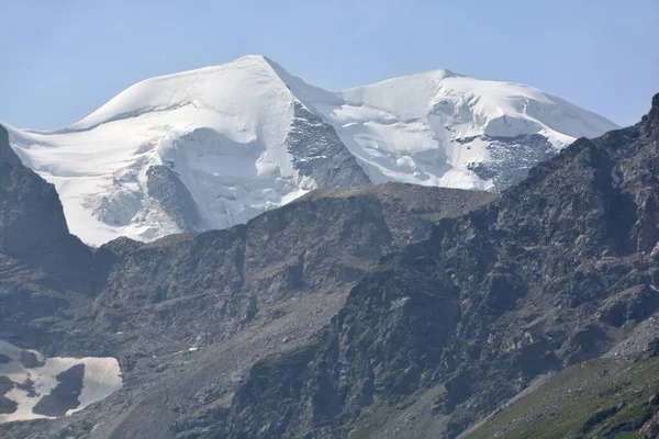 Piz Palu Depuis Col Bernina Dans Sud Suisse Dessus Moritz — Photo