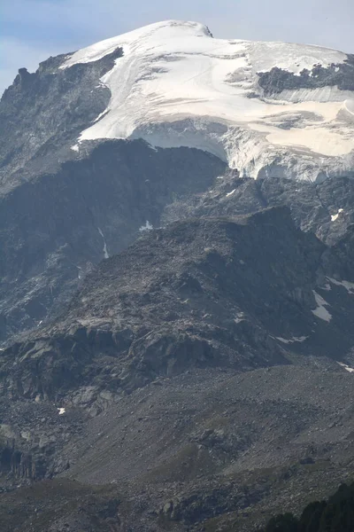 Piz Morteratsch Oglądany Przełęczy Bernina Południowej Szwajcarii Nad Moritz — Zdjęcie stockowe