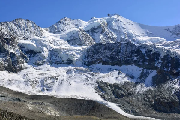 Zinalrothorn Right Blanc Moming Schallihorn Left Swiss Alps Mountain Resort — Stock Photo, Image