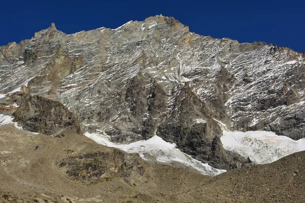 Zachodnia Strona Weisshorn Południowych Alpach Szwajcarskich — Zdjęcie stockowe